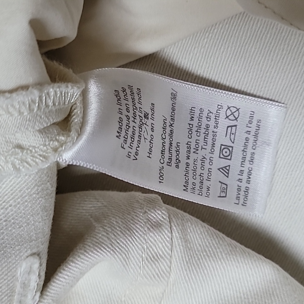 J. Crew Cream Wide-Leg Button-Fly Crop Pants 32 - Picture 7 of 7